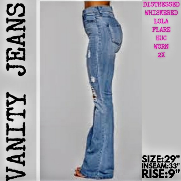 Vanity Denim - Vanity Jeans Size 29 Distressed Lola Flare EUC